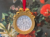 Ornate Frame Kit With Red Ribbon: Happy Fucking Holidays