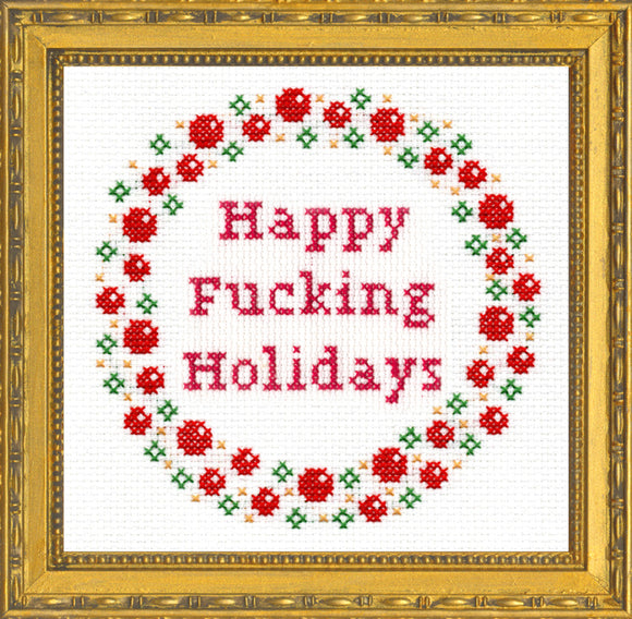 Happy Fucking Holidays wreath