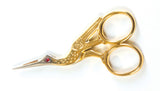 Stork Embroidery Scissors with Red Swarovski Eye
