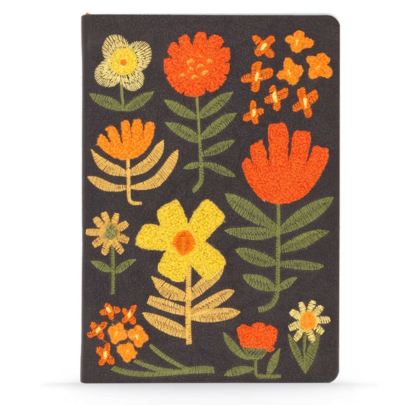 Denik Chunky Flowers Embroidered Notebook