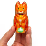 Orange Cat Tin Needle Keeper