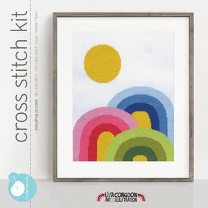 Lisa Congdon Rainbow Trifecta Cross Stitch Kit