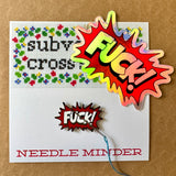 FUCK Cartoon Starburst Needle Minder PLUS Sticker
