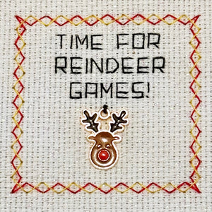 Christmas Matchbox Cross Stitch Kit: Time For Reindeer Games!