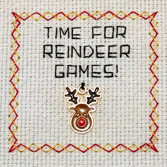 Christmas Matchbox Cross Stitch Kit: Time For Reindeer Games!