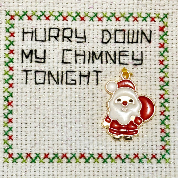 Christmas Matchbox Cross Stitch Kit: Hurry Down My Chimney Tonight