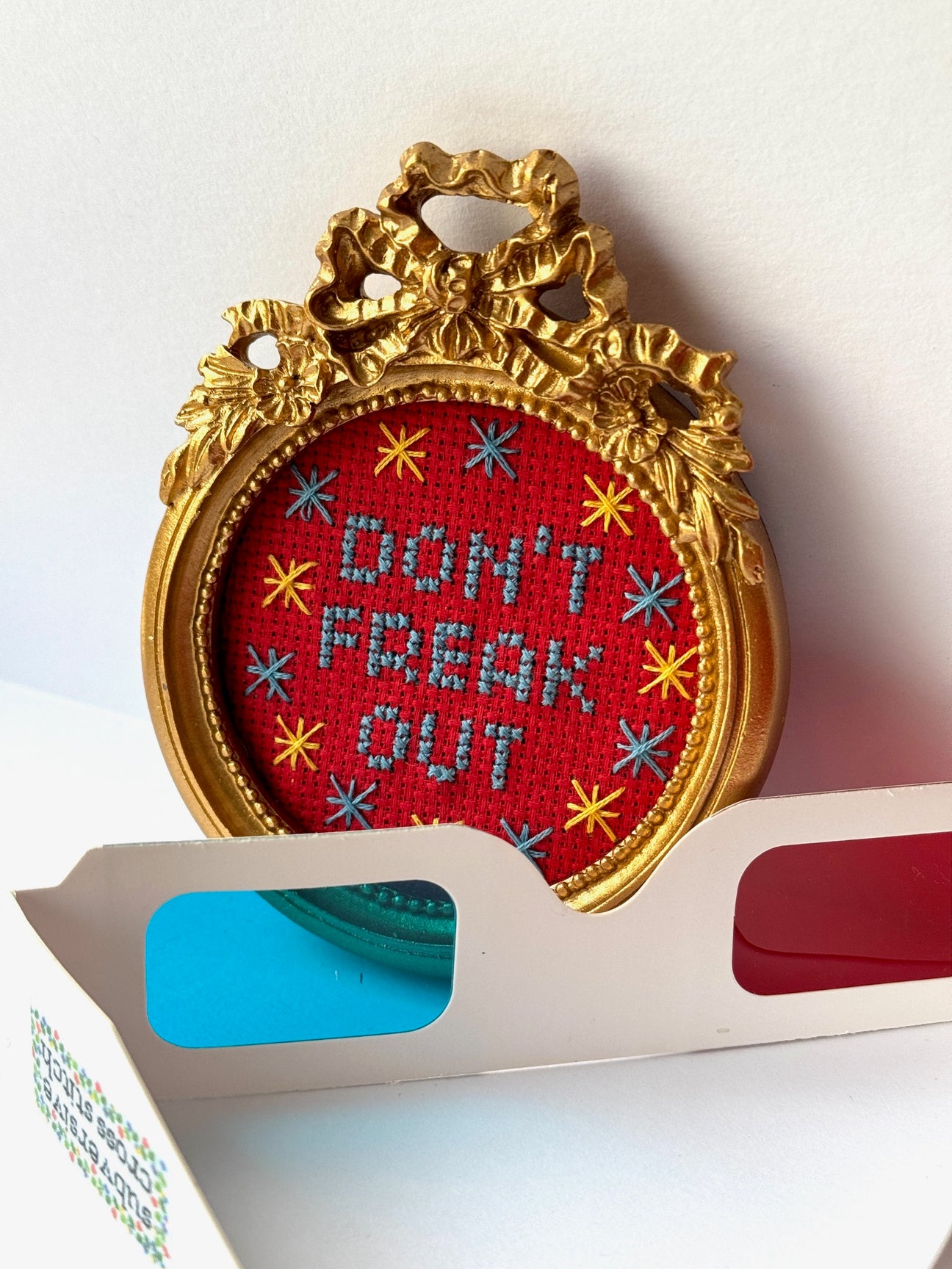 Don't Freak Out 3D Kit with Frame – Subversive Cross Stitch