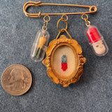 Tiny Frame Charm Pin: Take Your Meds, People