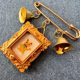 Tiny Frame Charm Pin: Good Luck, Kitty