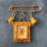Tiny Frame Charm Pin: Good Luck, Kitty