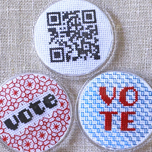 Hand-Stitched VOTE Pin Kits