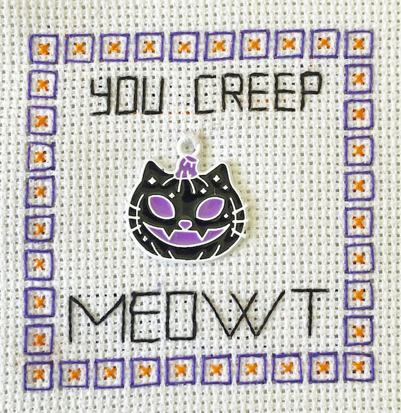 Halloween Matchbox Cross Stitch Kit: You Creep Meowt