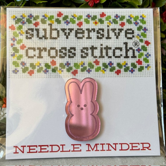 Pink Easter Marshmallow Bunny Needle Minder