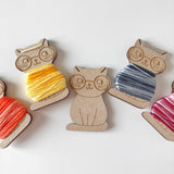 Set of 5 Handmade Floss Bobbins: Kitty Cats