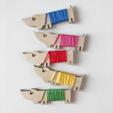 Set of 5 Handmade Floss Bobbins: Wiener Dogs