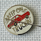 Keep On Truckin' Needle Minder by Lisa Congdon