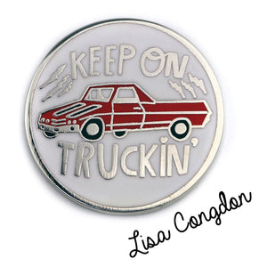 Keep On Truckin' Needle Minder by Lisa Congdon