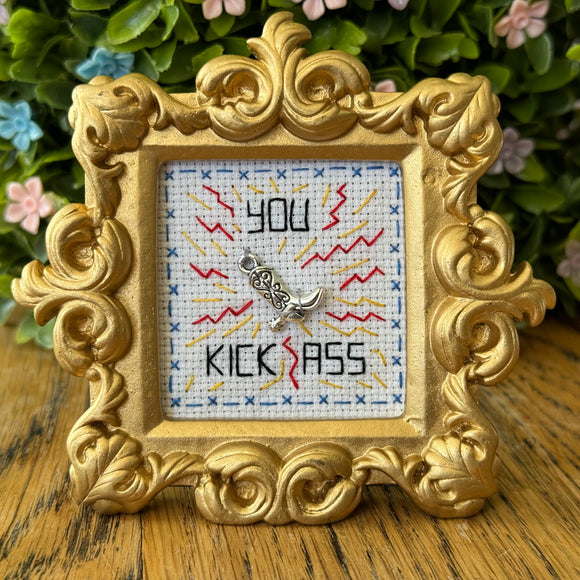 Matchbox Cross Stitch Kit: You Kick Ass