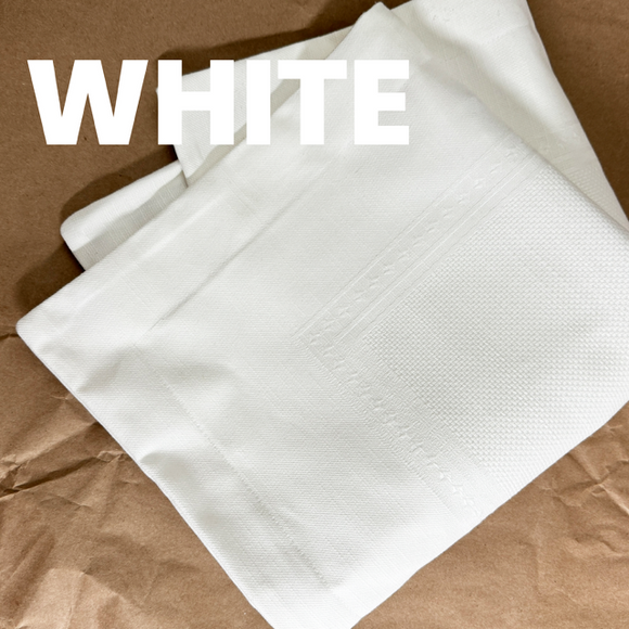 Stitchable Linen-Blend WHITE Square Pillow Case