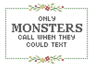 broken monsters pdf PDF: Only Monsters Call When They Could Text – Subversive Cross Stitch