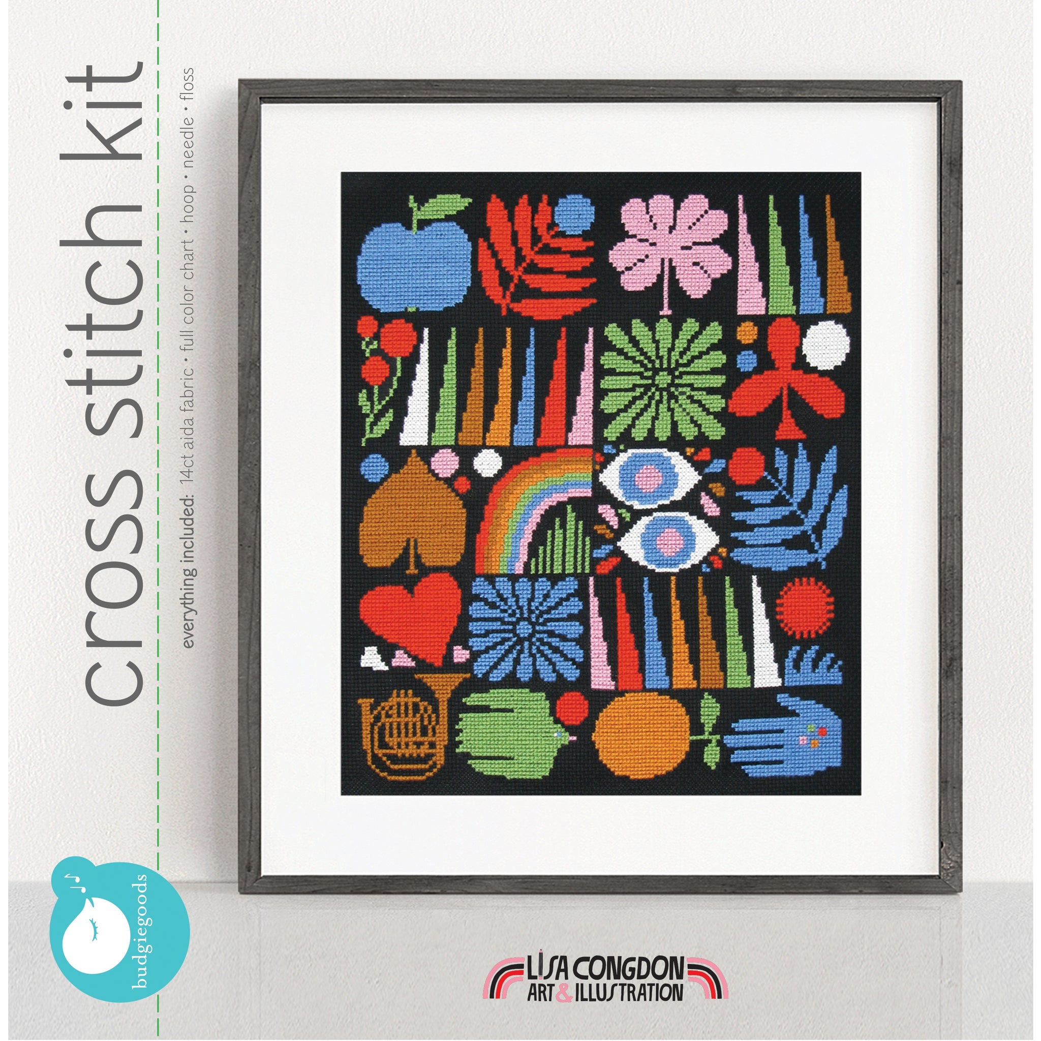 CROSS CONTRAST COLORS 全種類セット Lisa Congdon Joyful Grid Cross Stitch Kit – Subversive Cross Stitch