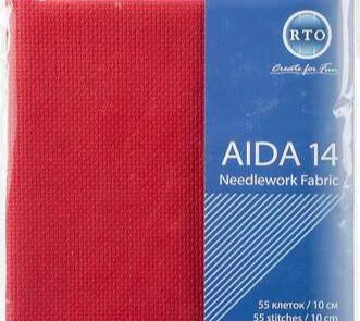 Aida 14-count red fabric