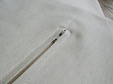 Stitchable Linen-Blend Ivory Square Pillow Case