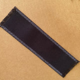 Black Bookmark with White Stitched Edging