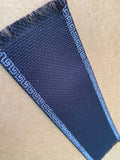 Black Bookmark with White Stitched Edging