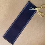 Black Bookmark with White Stitched Edging