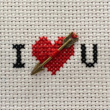 Matchbox Cross Stitch Kit: I Heart You