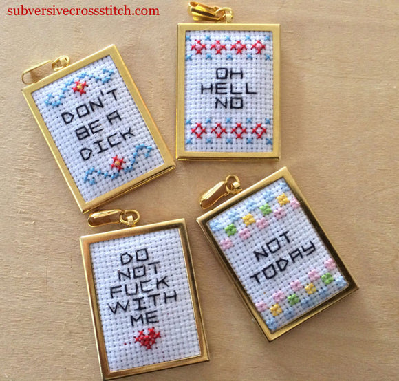 Cross Stitch Patterns Rectangular PDF: Tiny patterns for pendants, rectangular – Subversive Cross Stitch