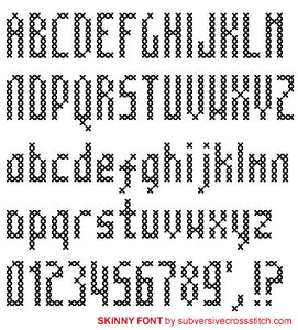 PDF: Skinny Font – Subversive Cross Stitch