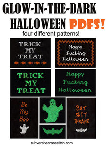 PDF: Set of four glow-in-the-dark Halloween...