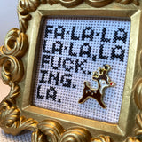 Holiday Matchbox Cross Stitch Kit: Fa-la-la-la-la, la fuck. ing. la.