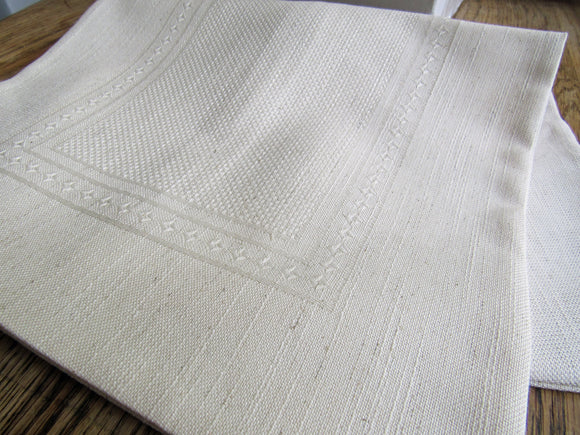 Stitchable Linen-Blend Ivory Oblong Pillow Case